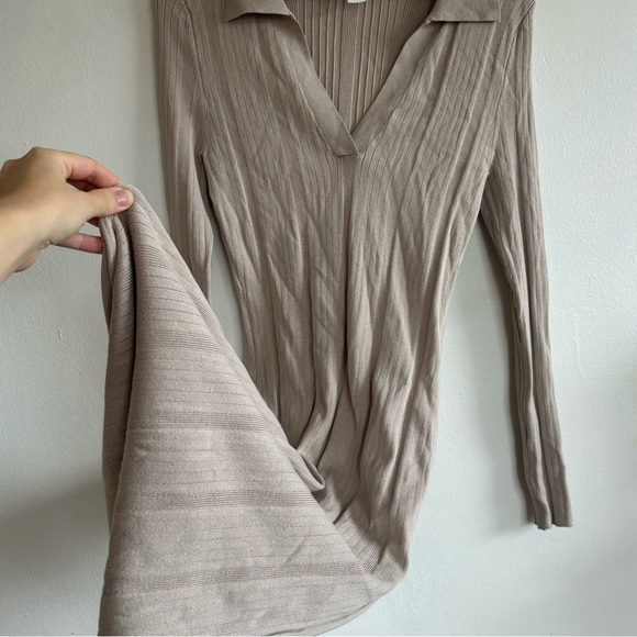 Rib Knit Collar Midi Dress - Picture 5 of 7